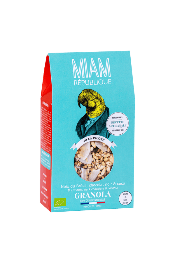 Organic Granola: Brazil Nuts, Dark Chocolate & Coconut – 100% Natural, Vegan, Gluten - Free - Les Gastronomes